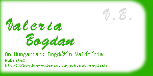 valeria bogdan business card